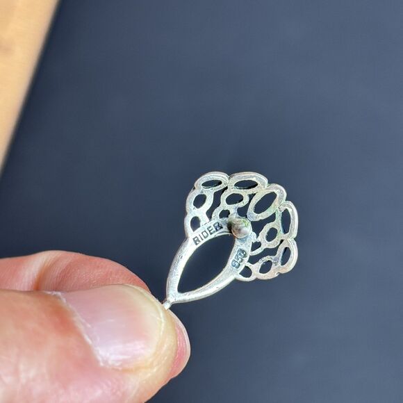 BIDER Mexico 925 Sterling Silver Openwork Dangle Clip On Earrings Vintage - Picture 6 of 7